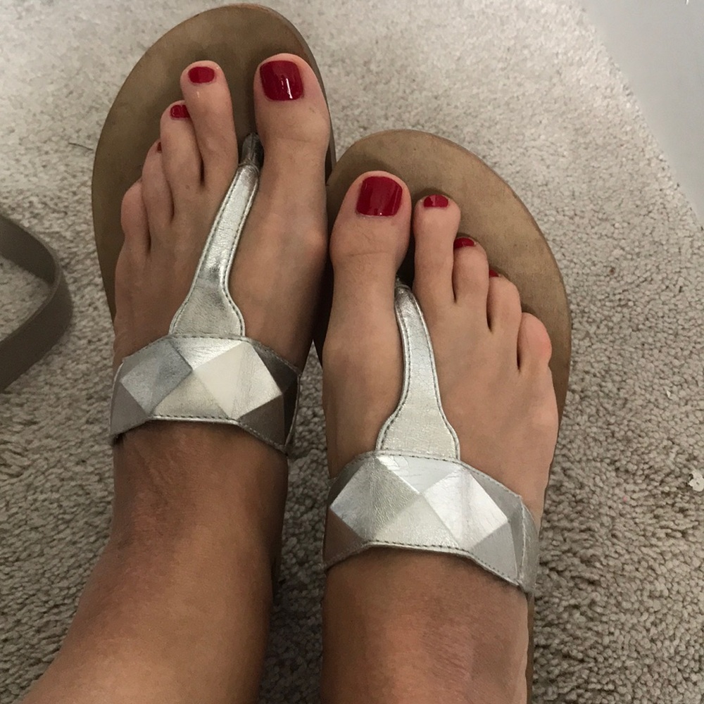 Rebecca minkoff silver slippers